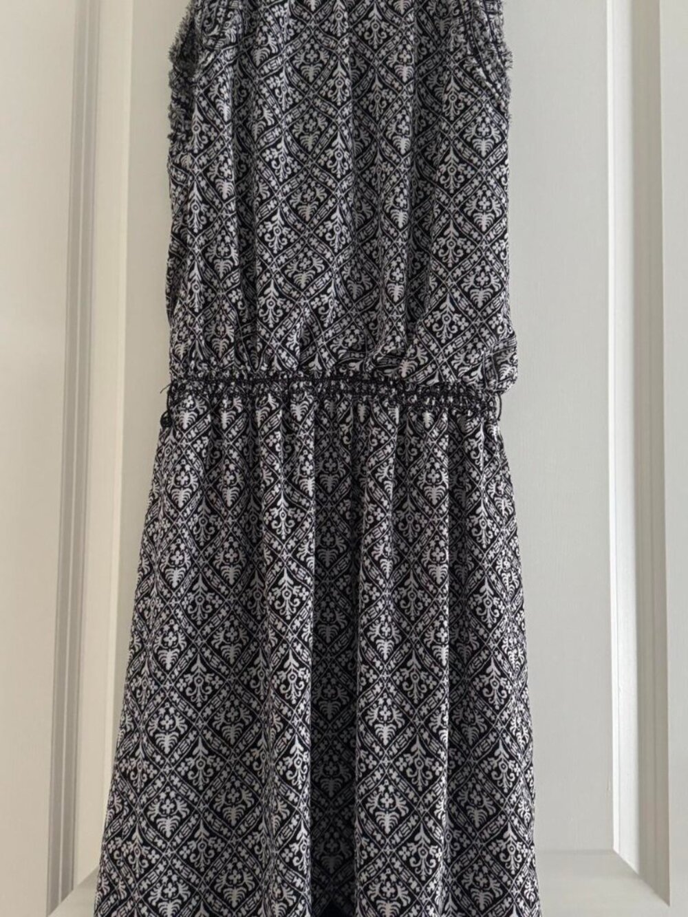 Max Studio Black and White Damask Print Dress - Size XS